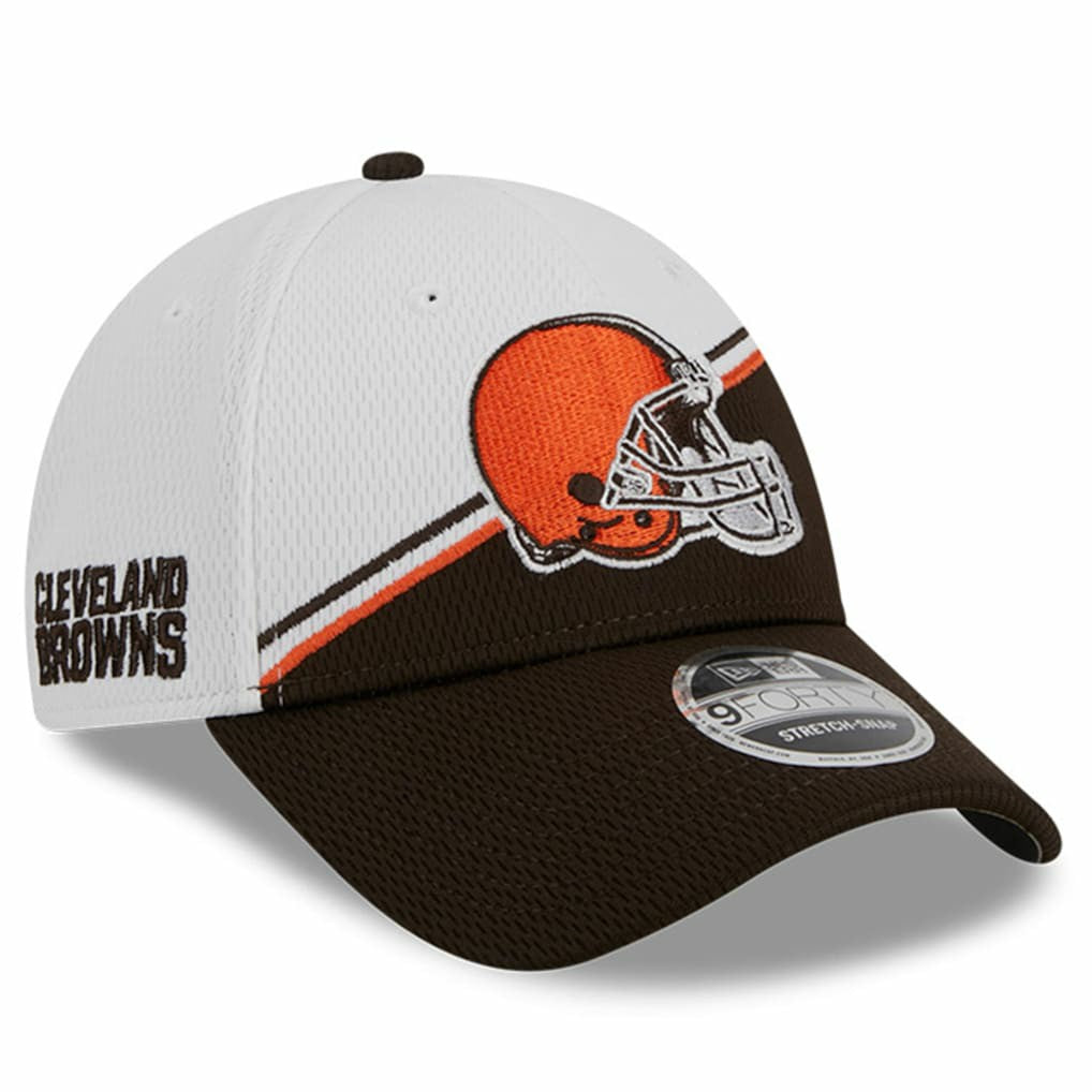Cleveland Browns New Era 2023 Sideline 9FORTY Adjustable Hat - White/Brown Hats