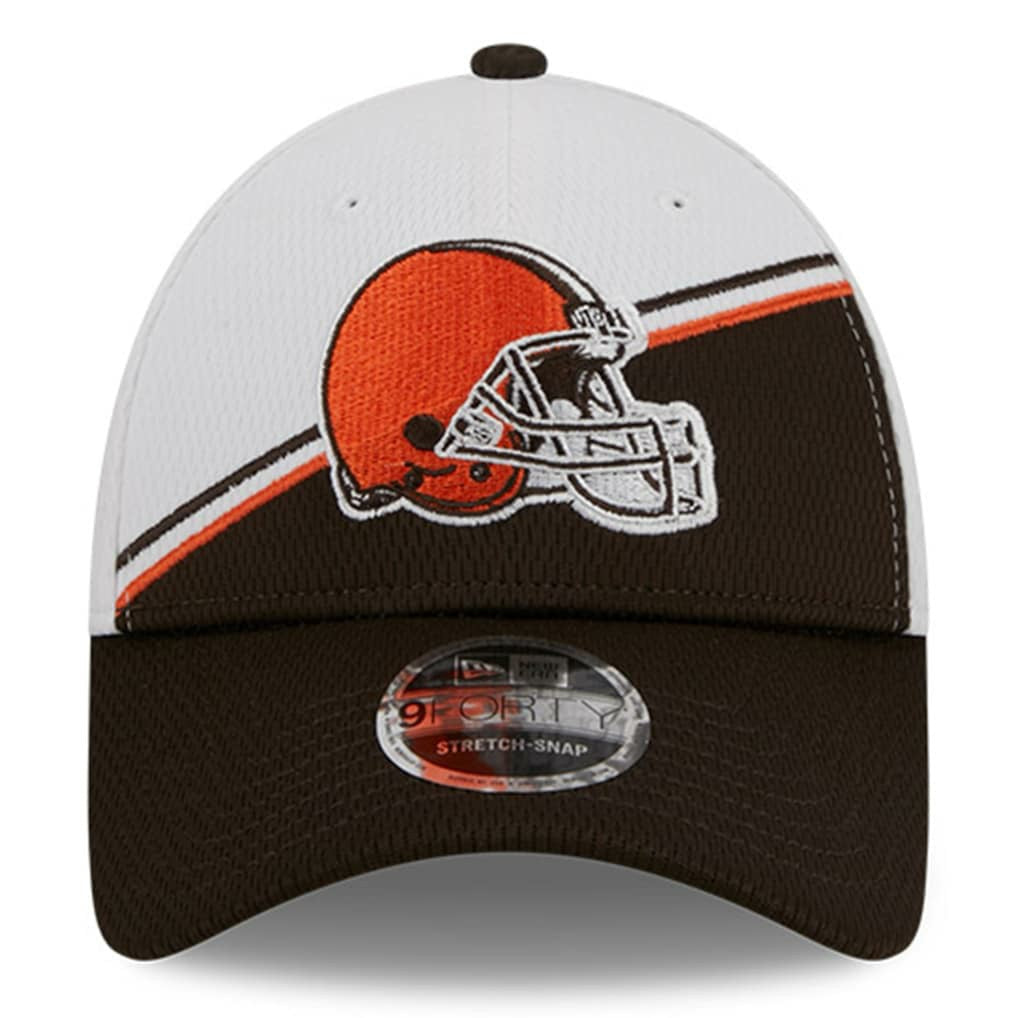 Cleveland Browns New Era 2023 Sideline 9FORTY Adjustable Hat - White/Brown Hats