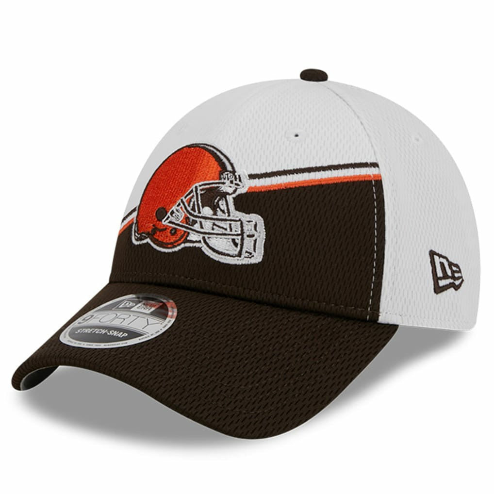 Cleveland Browns New Era 2023 Sideline 9FORTY Adjustable Hat - White/Brown Hats
