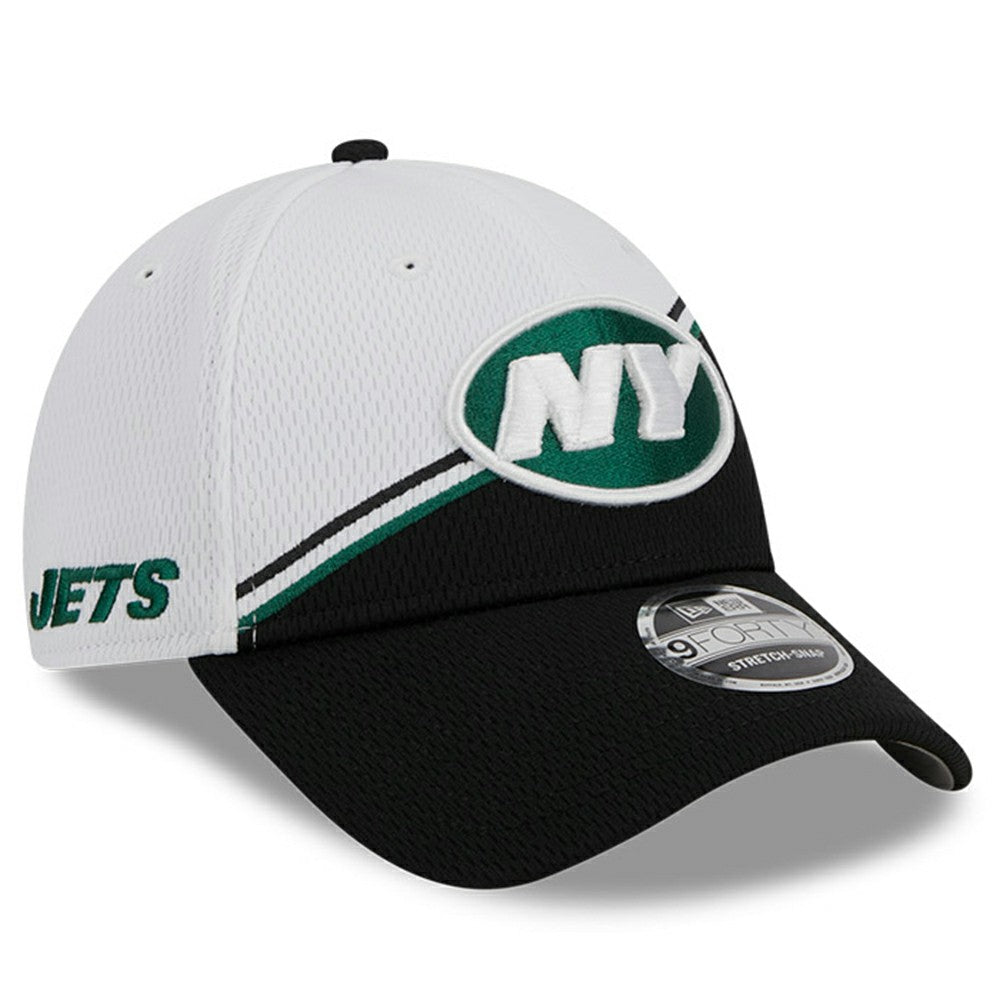 New York Jets New Era 2023 Sideline 9FORTY Adjustable Hat - White/Black Hats