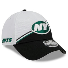 New York Jets New Era 2023 Sideline 9FORTY Adjustable Hat - White/Black Hats