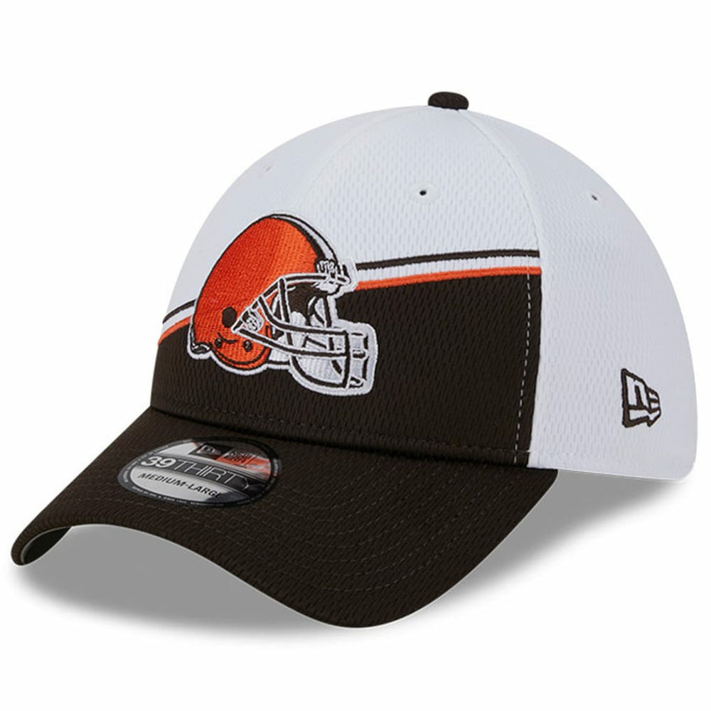 Cleveland Browns New Era 2023 Sideline 39THIRTY Flex Hat - White/Brown Hats