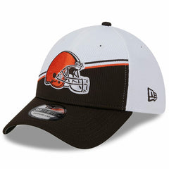Cleveland Browns New Era 2023 Sideline 39THIRTY Flex Hat - White/Brown Hats