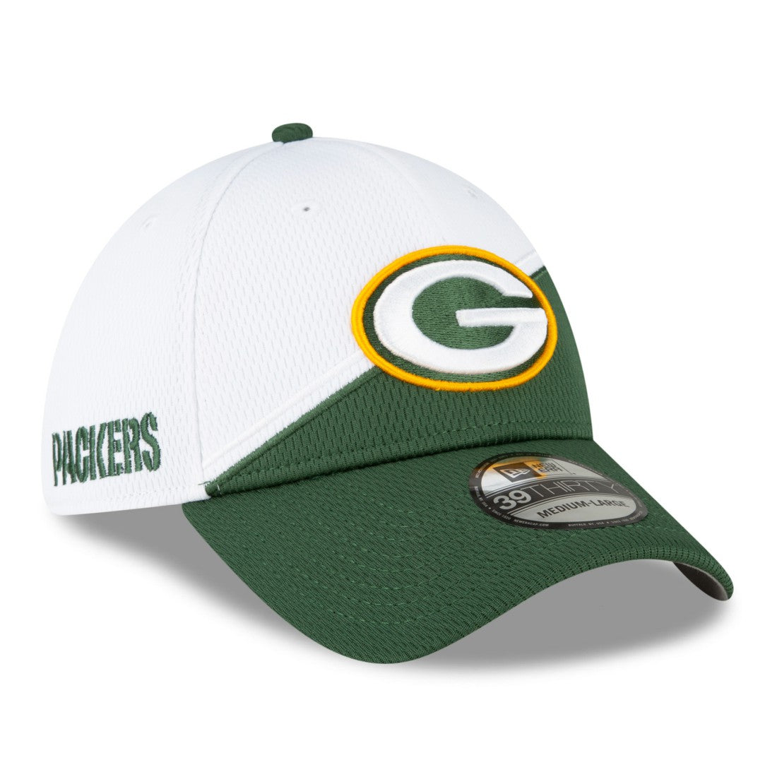 Green Bay Packers New Era 2023 Sideline 39THIRTY Flex Hat - White/Green Hats