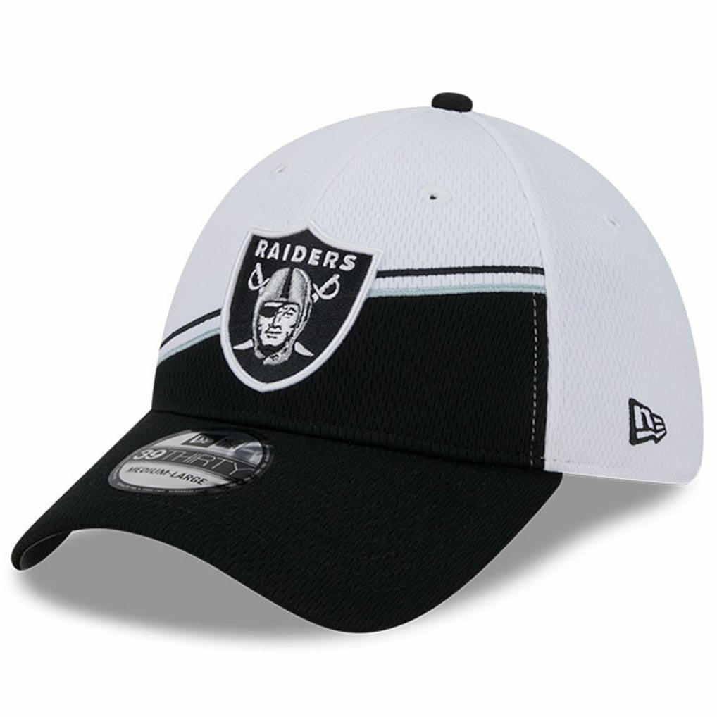 Las Vegas Raiders New Era 2023 Sideline 39THIRTY Flex Hat - White/Black Hats