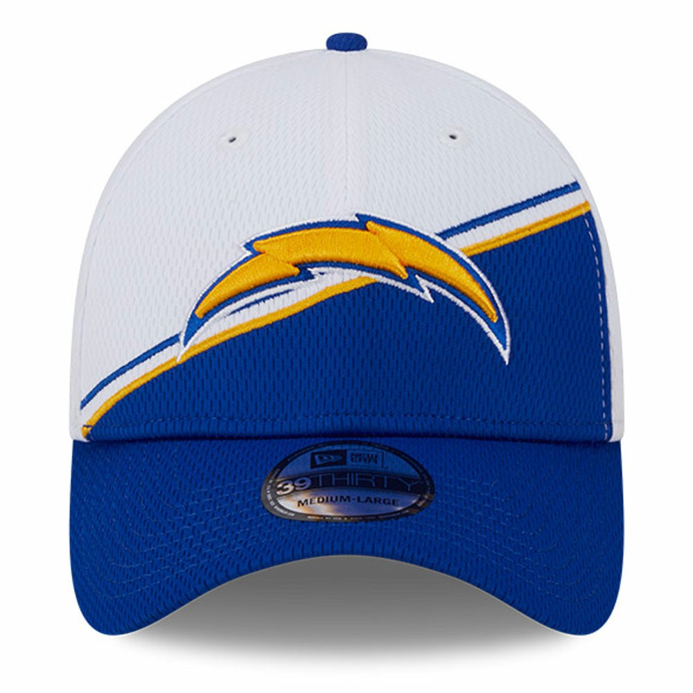 Los Angeles Chargers New Era 2023 Sideline 39THIRTY Flex Hat - White/Blue Hats
