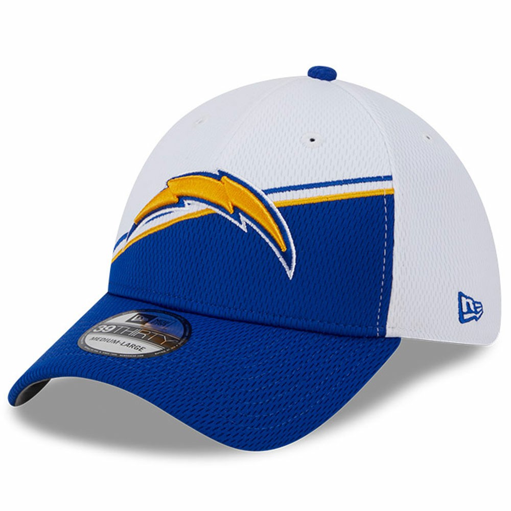 Los Angeles Chargers New Era 2023 Sideline 39THIRTY Flex Hat - White/Blue Hats