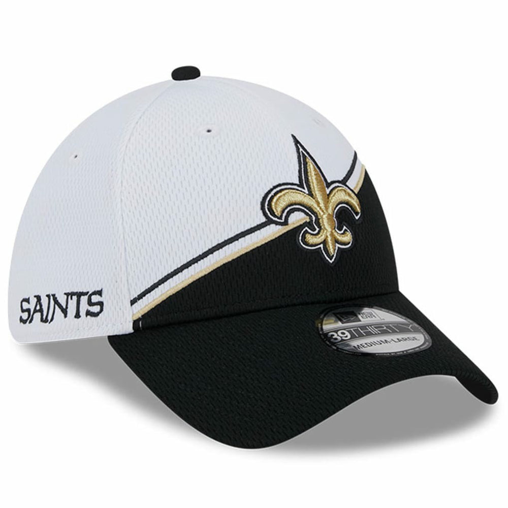 New Orleans Saints New Era 2023 Sideline 39THIRTY Flex Hat - White/Black Hats