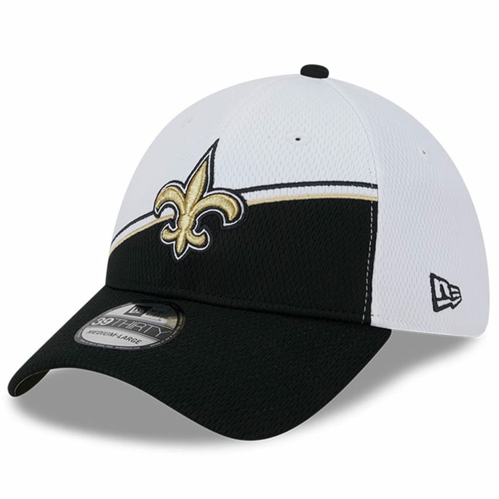 New Orleans Saints New Era 2023 Sideline 39THIRTY Flex Hat - White/Black Hats