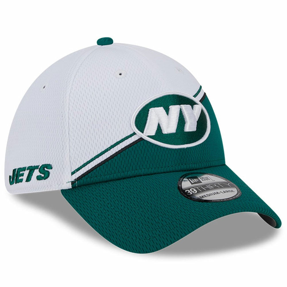 New York Jets New Era 2023 Sideline 39THIRTY Flex Hat - White/Green Hats