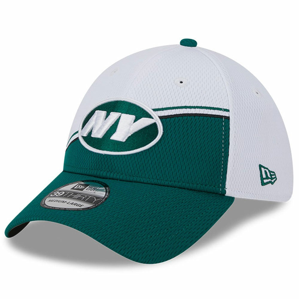 New York Jets New Era 2023 Sideline 39THIRTY Flex Hat - White/Green Hats