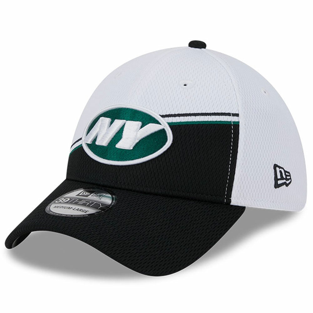 New York Jets New Era 2023 Sideline 39THIRTY Flex Hat - White/Black Hats