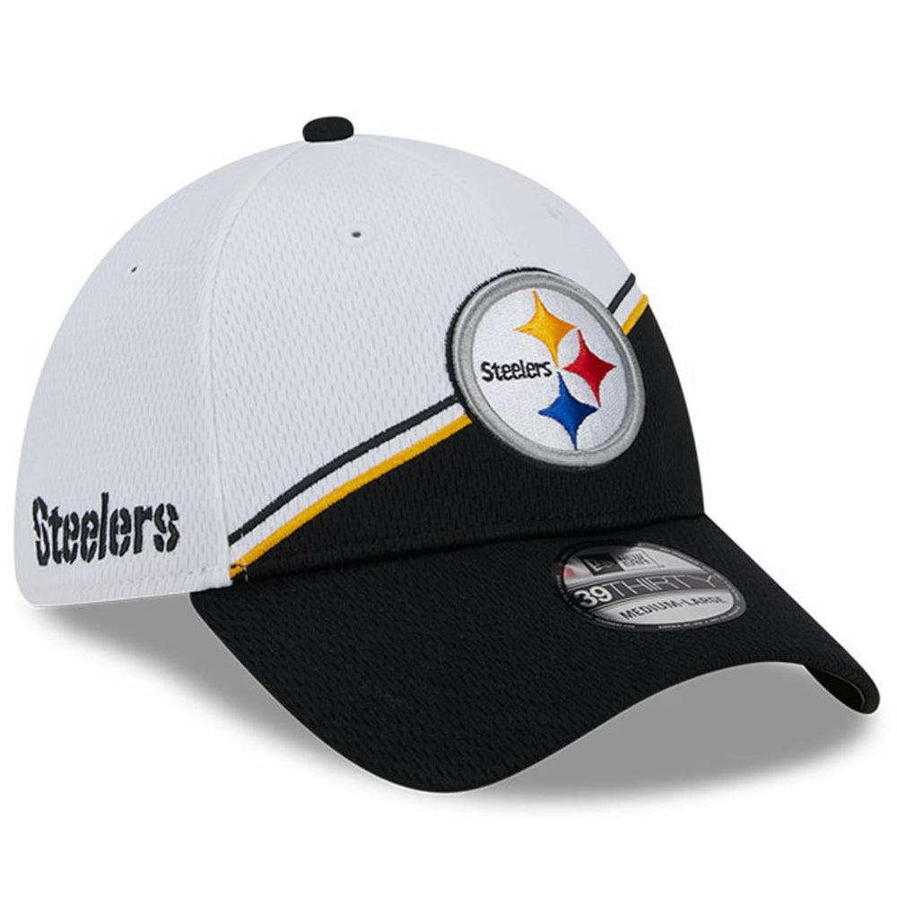 Pittsburgh Steelers New Era 2023 Sideline 39THIRTY Flex Hat - White/Black Hats
