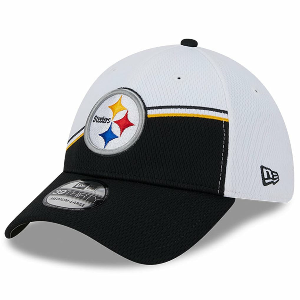Pittsburgh Steelers New Era 2023 Sideline 39THIRTY Flex Hat - White/Black Hats