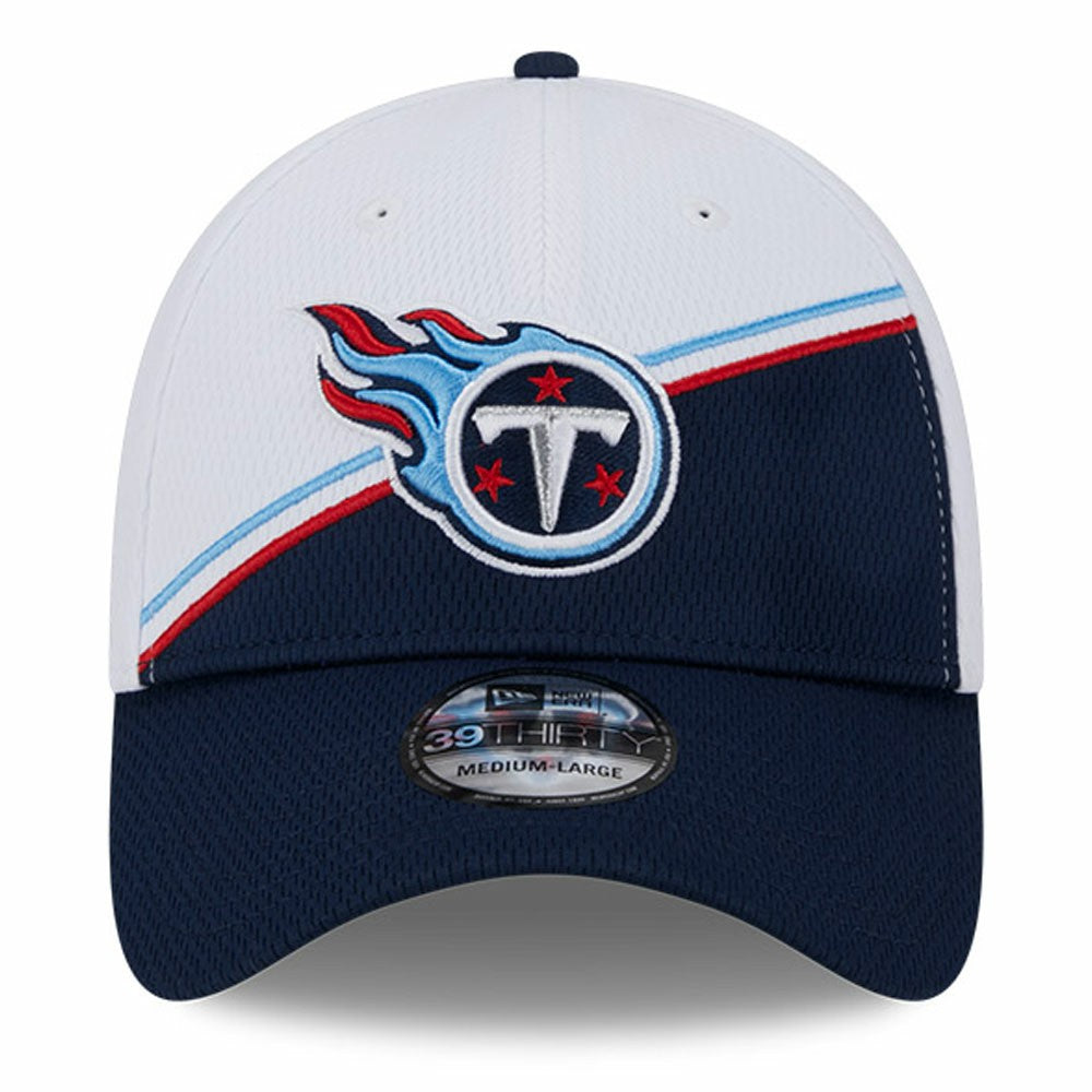 Tennessee Titans New Era 2023 Sideline 39THIRTY Flex Hat - White/Navy Hats