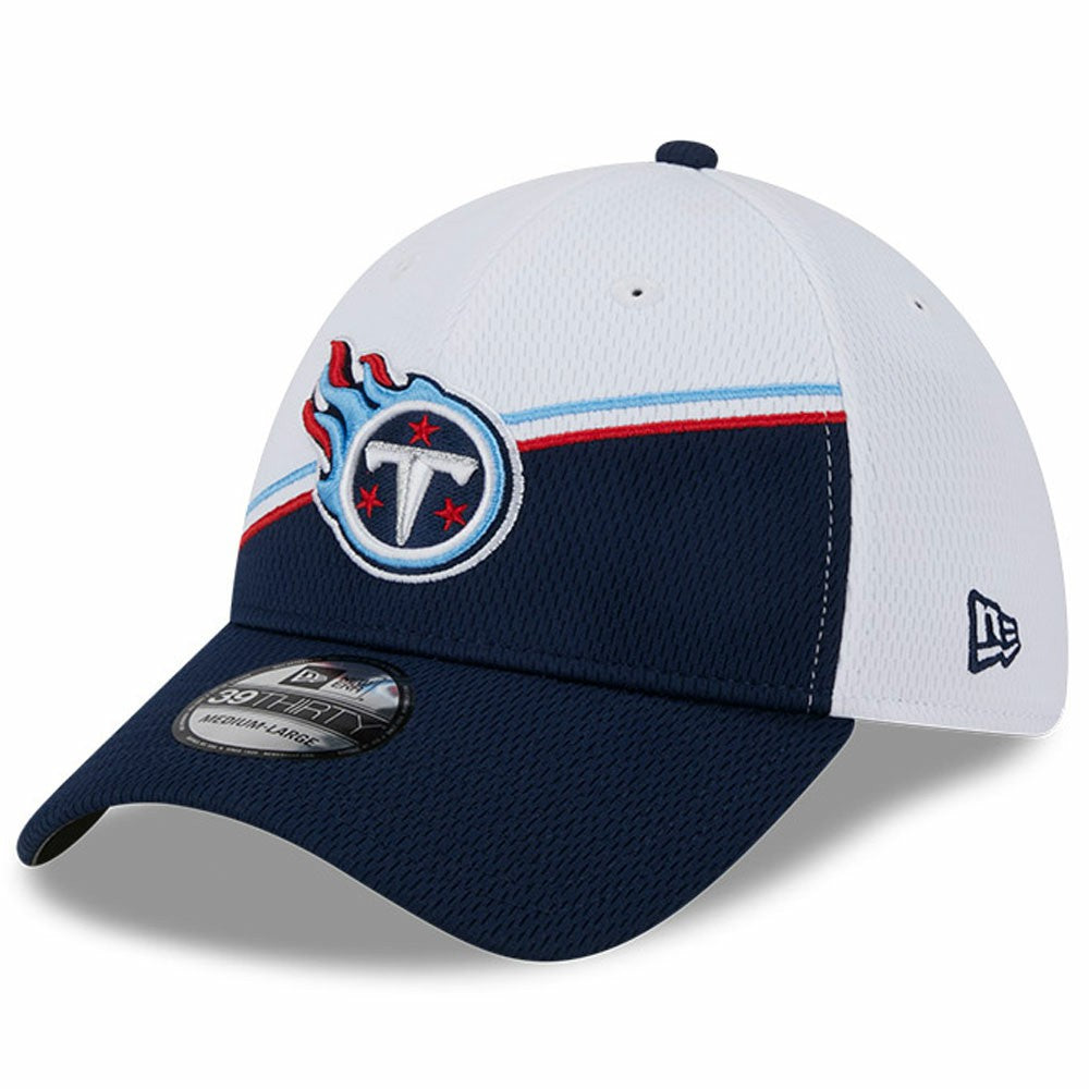 Tennessee Titans New Era 2023 Sideline 39THIRTY Flex Hat - White/Navy Hats