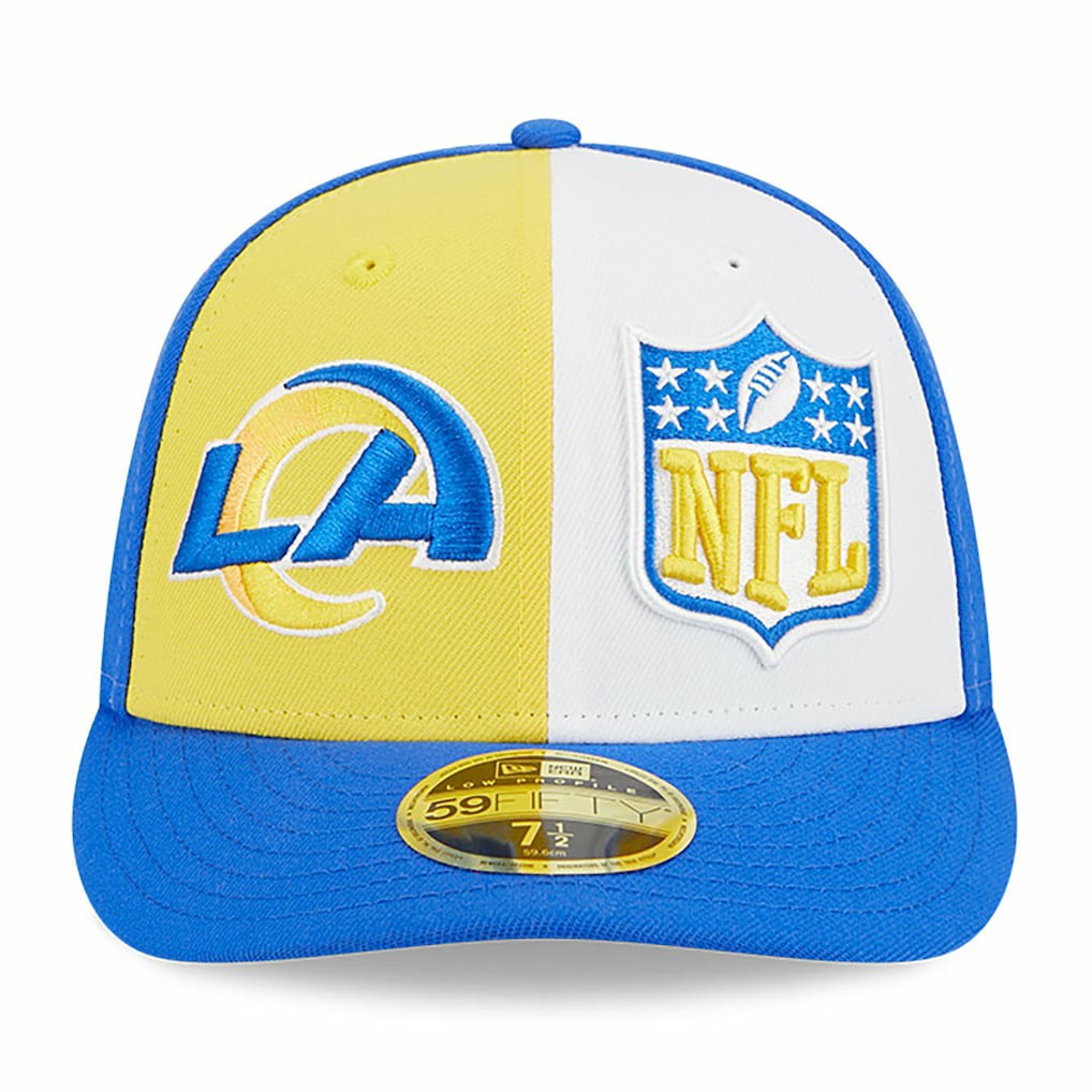 Los Angeles Rams New Era 2023 Sideline Low Profile 59FIFTY Fitted Hat - Yellow/Royal Hats