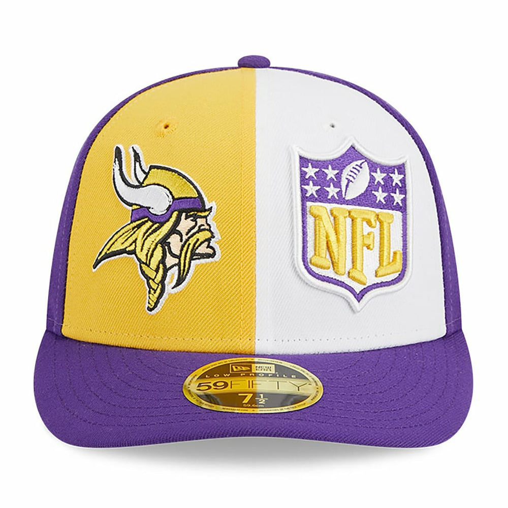 Minnesota Vikings New Era 2023 Sideline Low Profile 59FIFTY Fitted Hat - Gold/Purple Hats