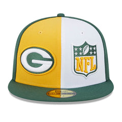 Green Bay Packers New Era 2023 Sideline 59FIFTY Fitted Hat - Gold/Green Hats