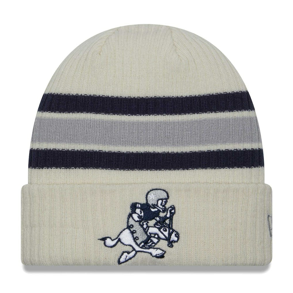 Dallas Cowboys New Era Vintage Cuffed Knit Hat - Cream Hats