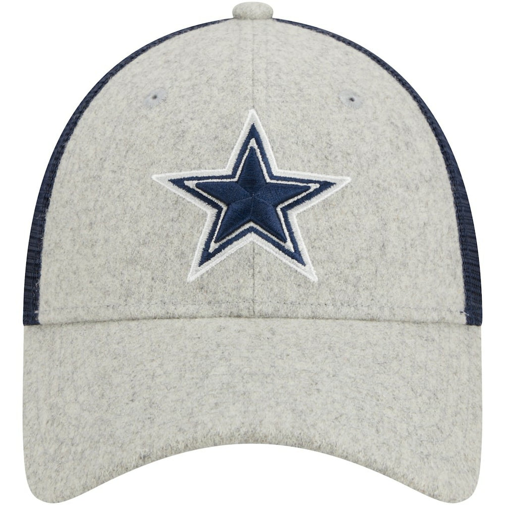 Dallas Cowboys New Era Pop Trucker 9FORTY Adjustable Hat - Heather Gray/Navy Hats