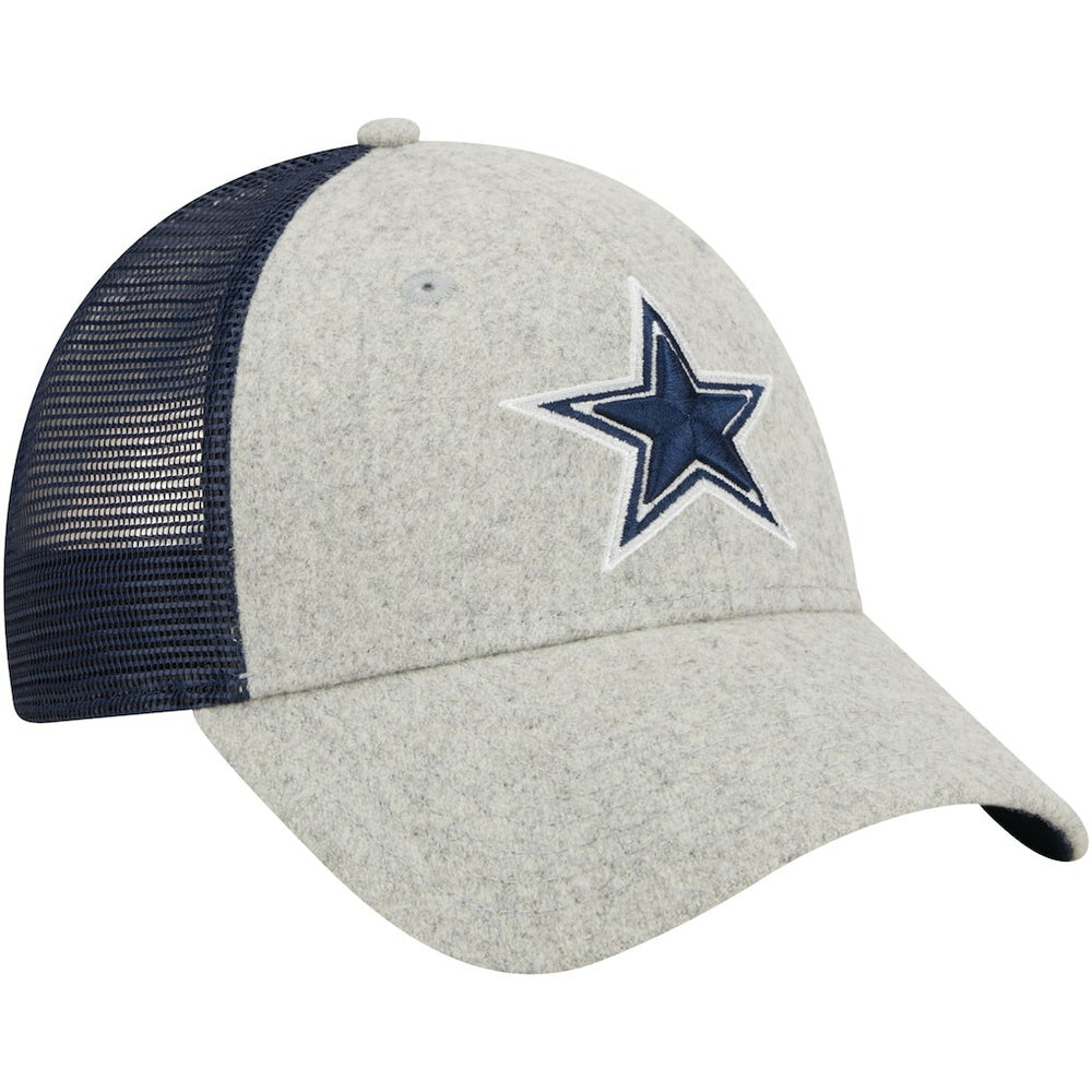Dallas Cowboys New Era Pop Trucker 9FORTY Adjustable Hat - Heather Gray/Navy Hats