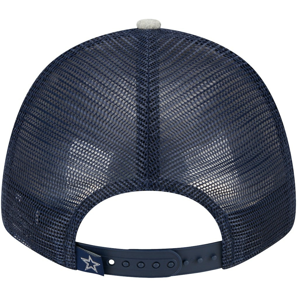 Dallas Cowboys New Era Pop Trucker 9FORTY Adjustable Hat - Heather Gray/Navy Hats