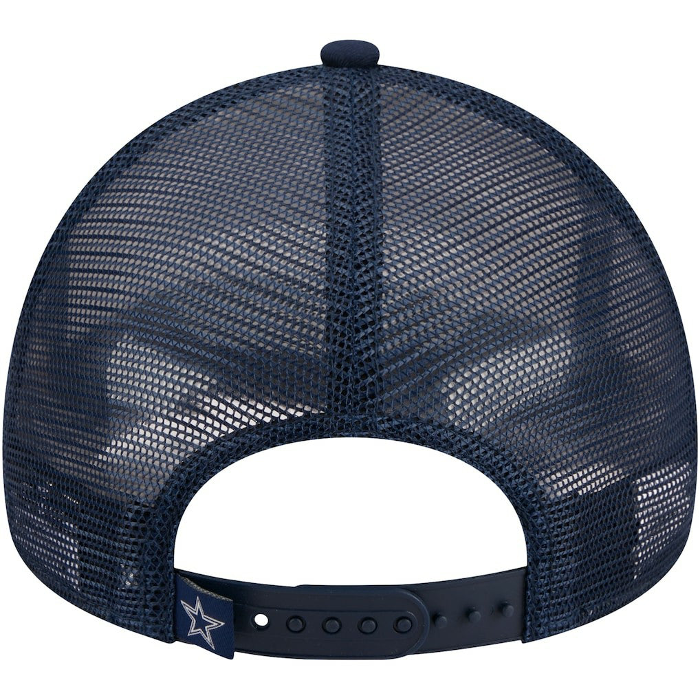 Dallas Cowboys New Era Stacked A-Frame Trucker 9FORTY Adjustable Hat - White/Navy Hats