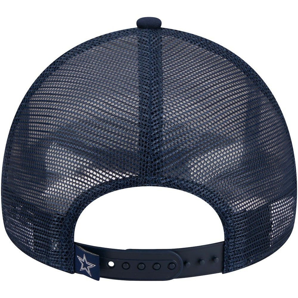 Dallas Cowboys New Era Stacked A-Frame Trucker 9FORTY Adjustable Hat - White/Navy Hats