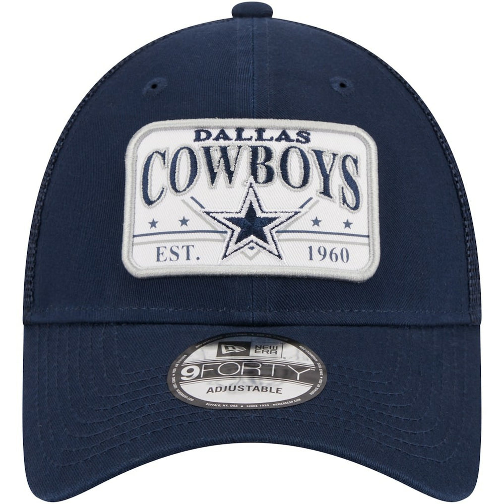 Dallas Cowboys New Era Plate 9FORTY Trucker Adjustable Hat - Navy Hats
