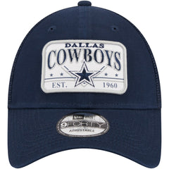 Dallas Cowboys New Era Plate 9FORTY Trucker Adjustable Hat - Navy Hats