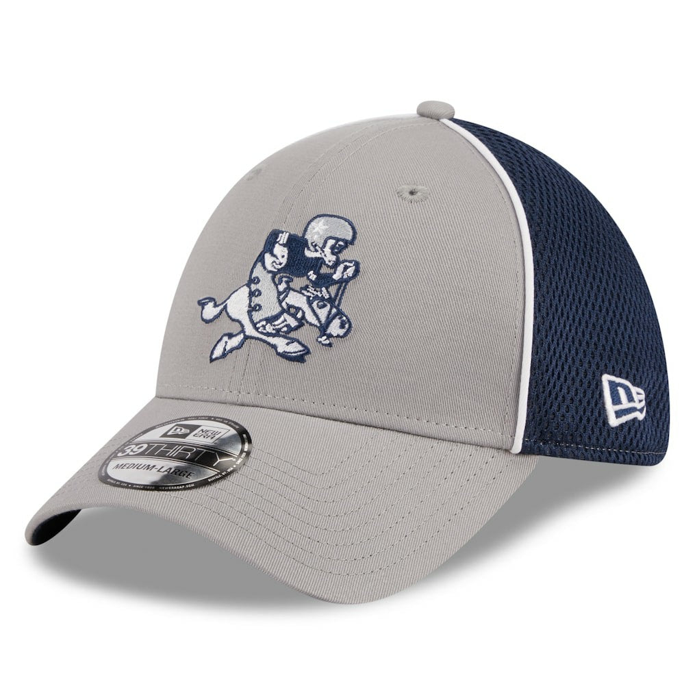 Dallas Cowboys New Era Pipe Retro Joe 39THIRTY Flex Hat - Silver/Navy Hats