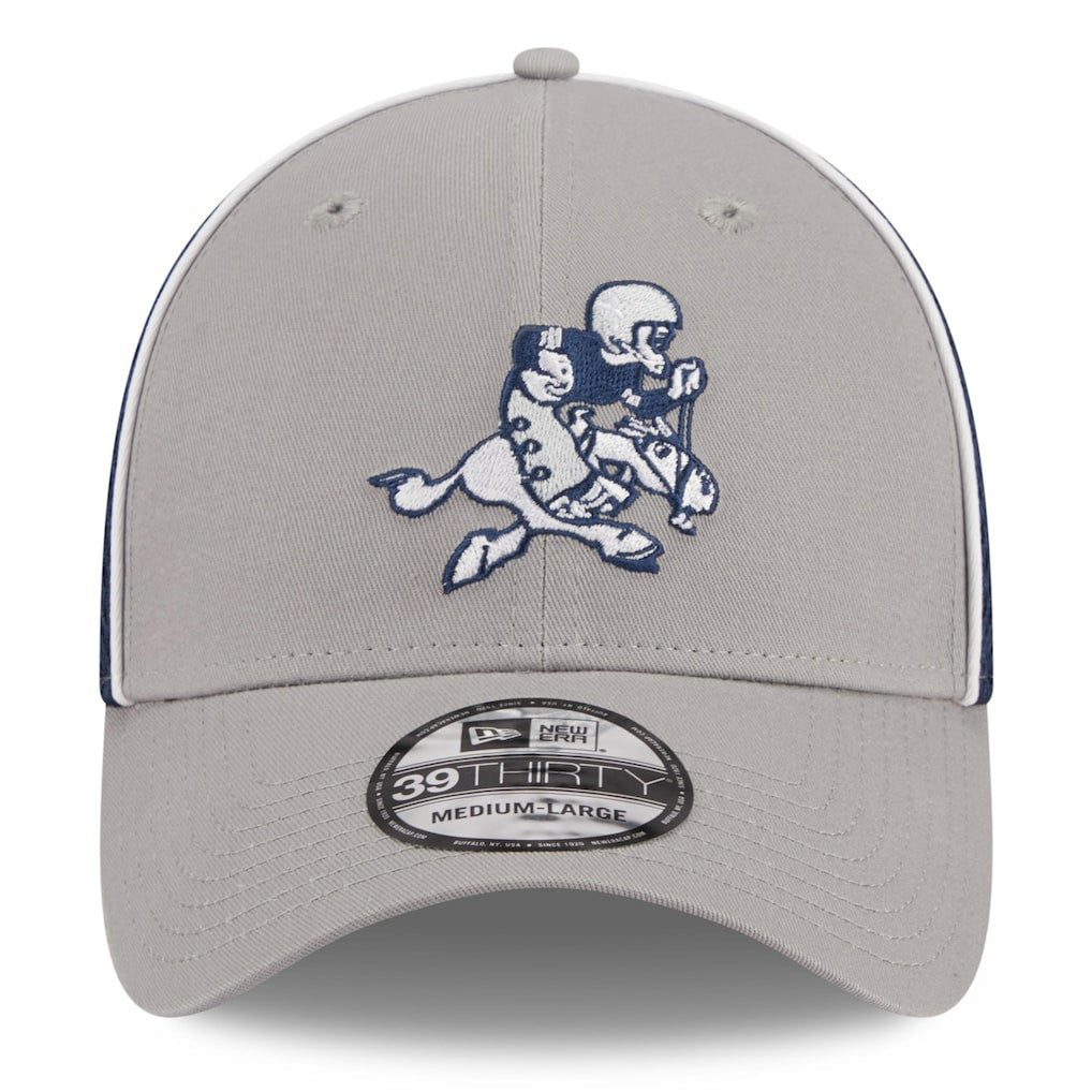 Dallas Cowboys New Era Pipe Retro Joe 39THIRTY Flex Hat - Silver/Navy Hats