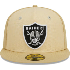 Las Vegas Raiders New Era Raffia Front 59FIFTY Fitted Hat - Khaki Hats