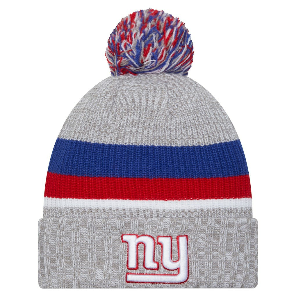 New York Giants New Era Youth Cuffed Knit Hat with Pom - Heather Gray Hats