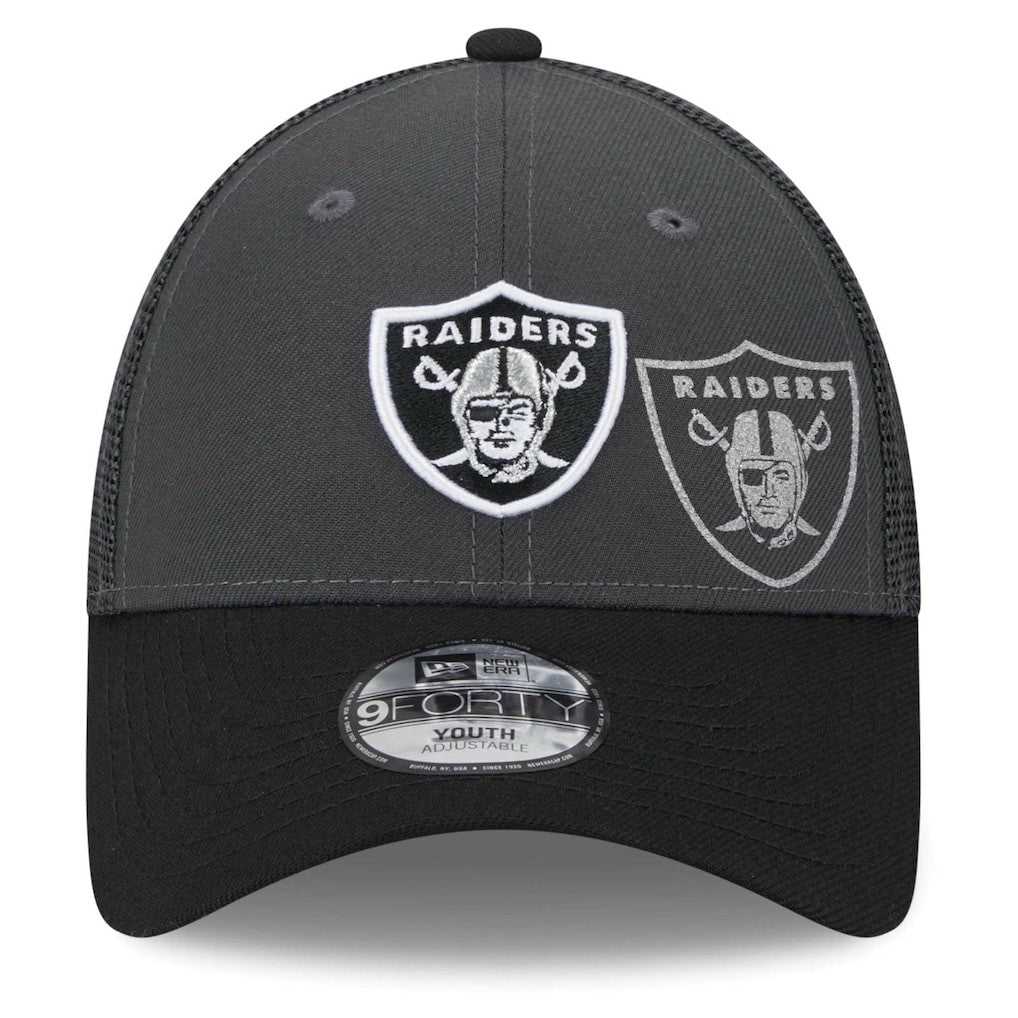Las Vegas Raiders New Era Preschool Reflect 9FORTY Adjustable Hat - Graphite/Black Hats