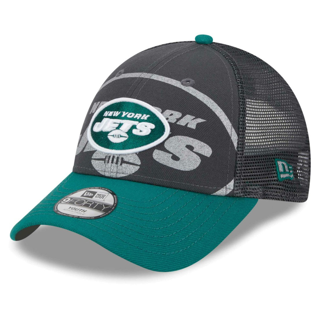 New York Jets New Era Preschool Reflect 9FORTY Adjustable Hat - Graphite/Green Hats