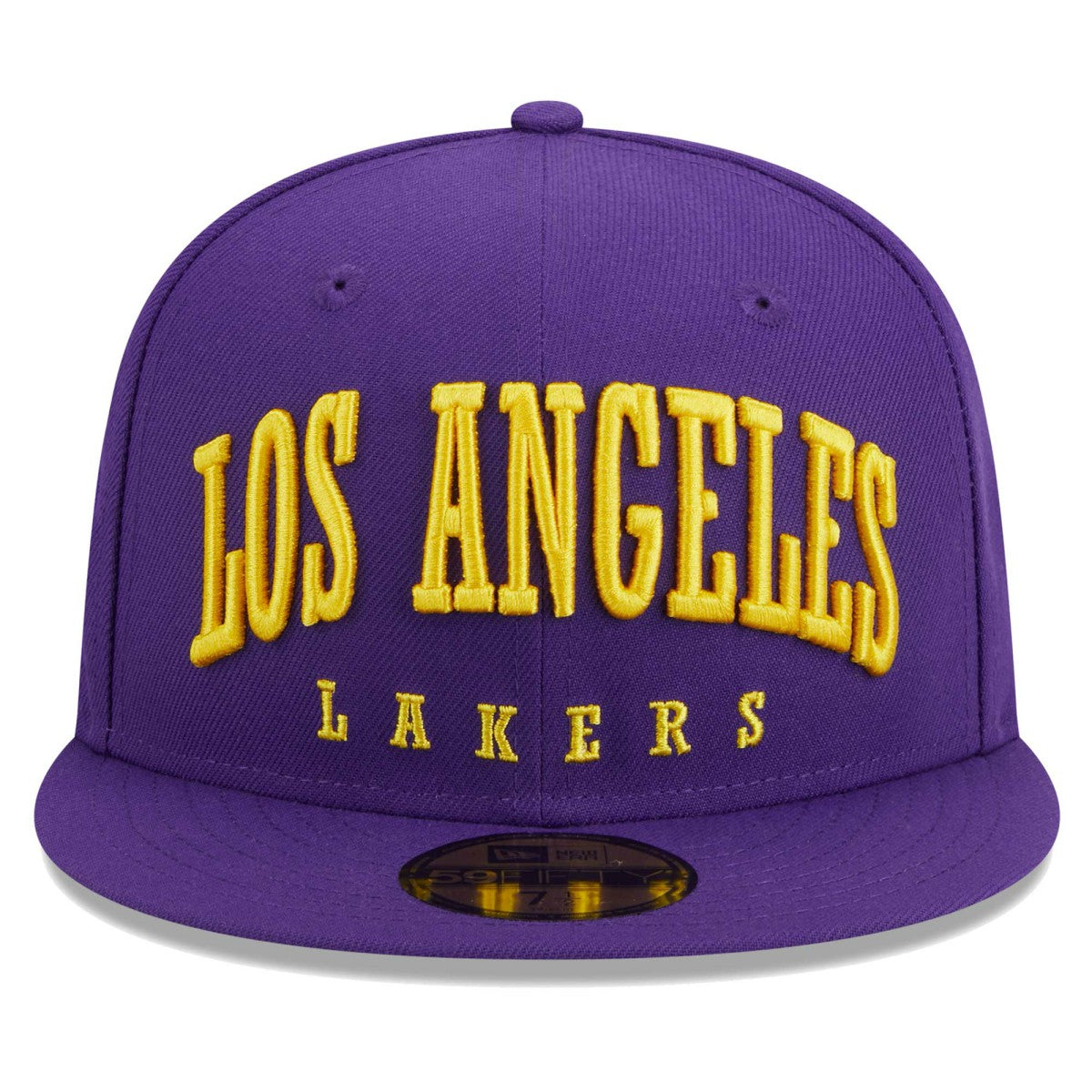 Los Angeles Lakers Big Arch Text 59FIFTY Fitted Hat Purple - New Era