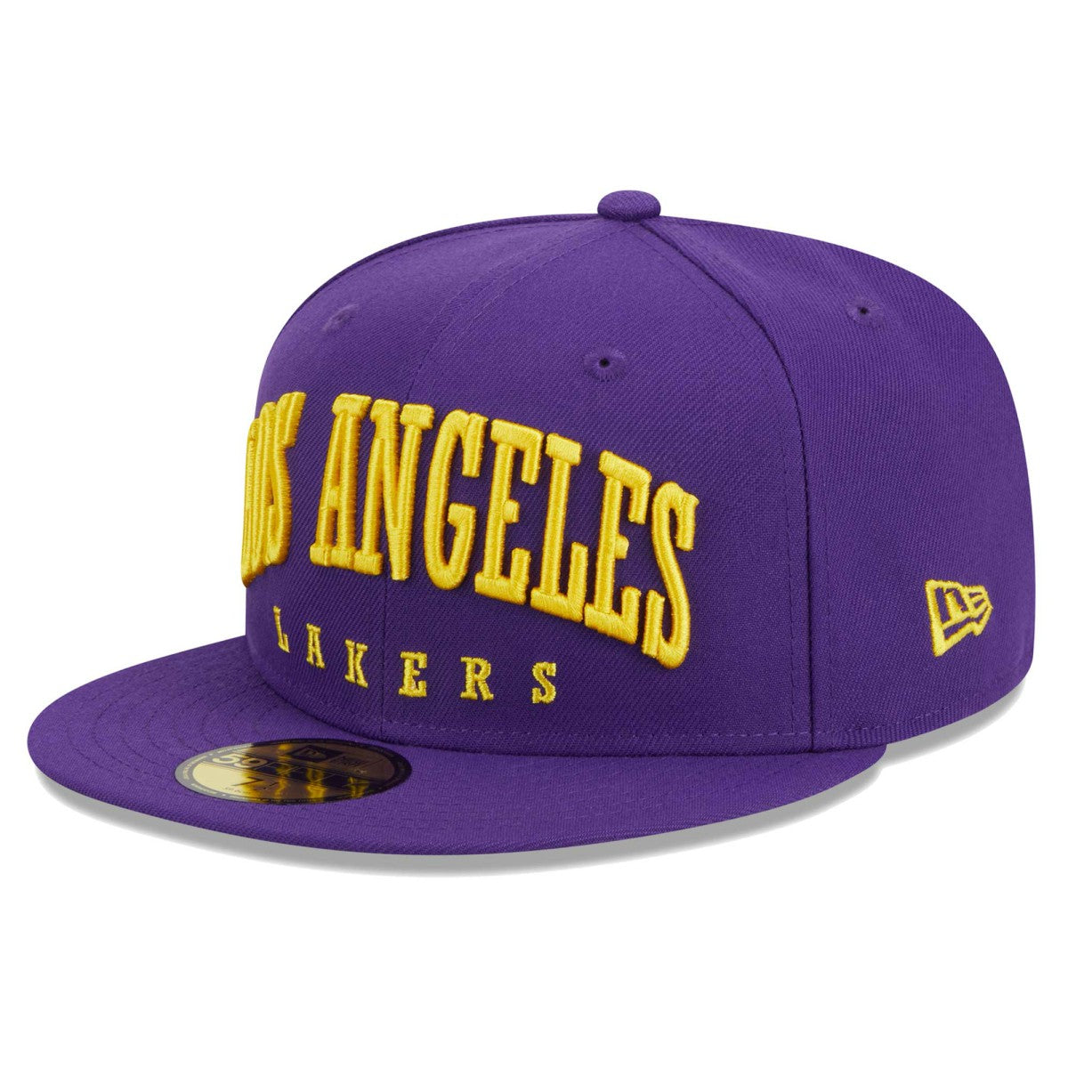 Los Angeles Lakers Big Arch Text 59FIFTY Fitted Hat Purple - New Era