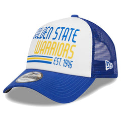 Golden State Warriors Lift Pass Foam Front Trucker 9FORTY Adjustable Hat White - New Era