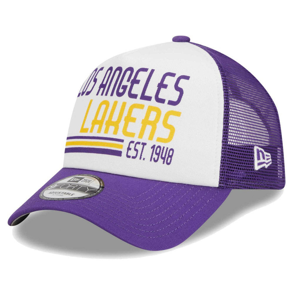 Los Angeles Lakers Lift Pass Foam Front Trucker 9FORTY Adjustable Hat White - New Era