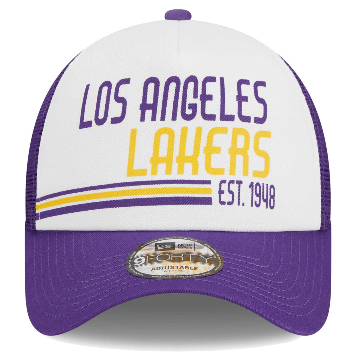 Los Angeles Lakers Lift Pass Foam Front Trucker 9FORTY Adjustable Hat White - New Era