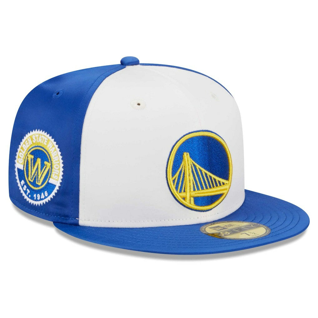 Golden State Warriors Throwback Satin 59FIFTY Fitted Hat White - New Era