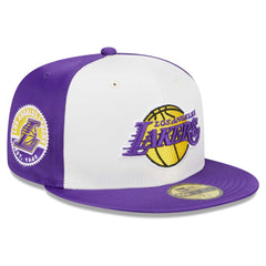 Los Angeles Lakers Throwback Satin 59FIFTY Fitted Hat White - New Era