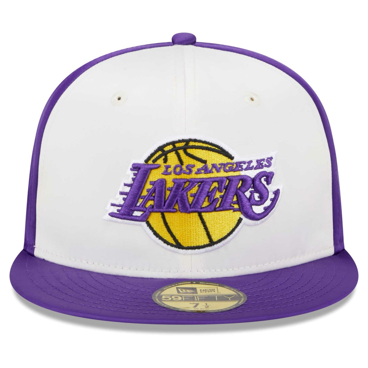Los Angeles Lakers Throwback Satin 59FIFTY Fitted Hat White - New Era