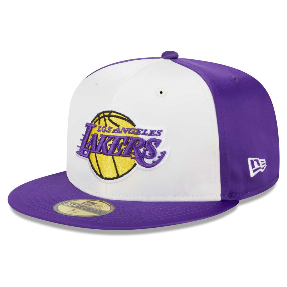 Los Angeles Lakers Throwback Satin 59FIFTY Fitted Hat White - New Era