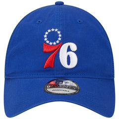 Philadelphia 76ers Distinct Side Patch Trucker 9TWENTY Adjustable Hat Royal - New Era