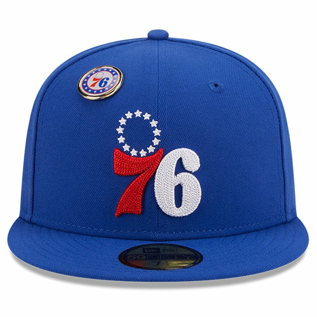 Philadelphia 76ers Chainstitch Logo Pin 59FIFTY Fitted Hat Royal - New Era