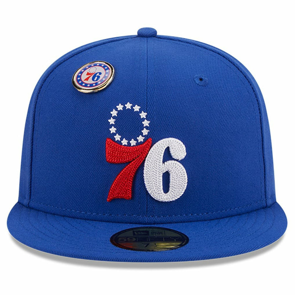 Philadelphia 76ers Chainstitch Logo Pin 59FIFTY Fitted Hat Royal - New Era