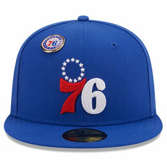 Philadelphia 76ers Chainstitch Logo Pin 59FIFTY Fitted Hat Royal - New Era